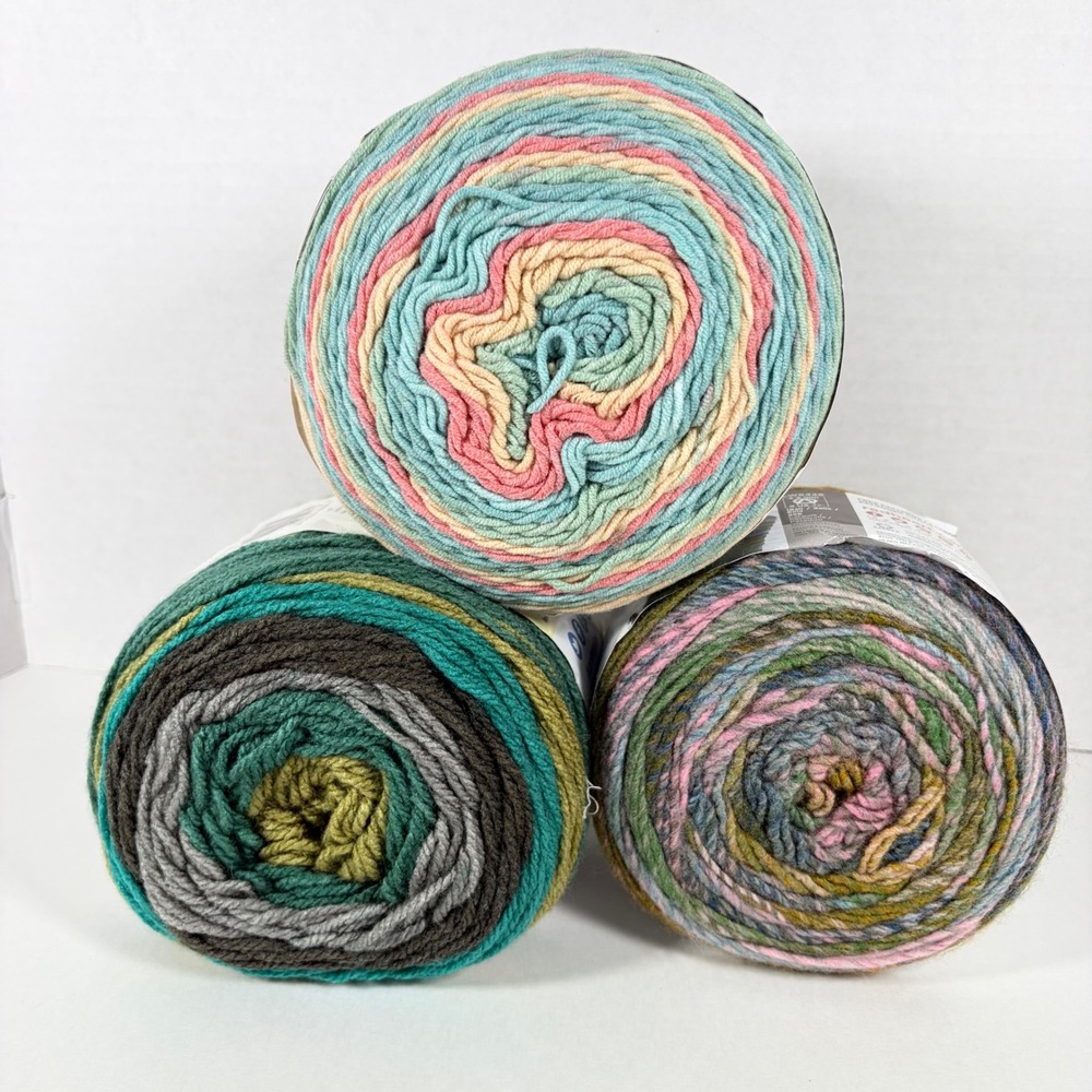 Caron Cakes Red Heart Yarn Lot Zucchini Peach Paparazzi 3 skeins